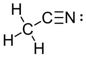 A model of an acetonitrile molecule.