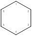 Cyclohexane diagram with corners numbered 1 to 6 starting from the top corner.