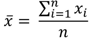 The mean is the sum of all the scores in the dataset, divided by the number of scores